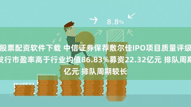 股票配资软件下载 中信证券保荐敷尔佳IPO项目质量评级D级 发行市盈率高于行业均值86.83%募资22.32亿元 排队周期较长